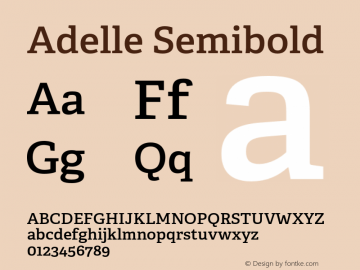 Adelle Semibold Version 2.500;hotconv 1.0.109;makeotfexe 2.5.65596图片样张