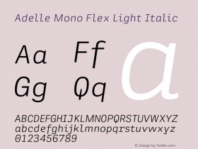 Adelle Mono Flex Light Italic Version 1.001;hotconv 1.0.114;makeotfexe 2.5.65599图片样张