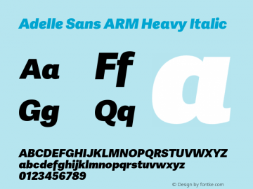 Adelle Sans ARM Heavy Italic Version 3.000;hotconv 1.0.109;makeotfexe 2.5.65596图片样张