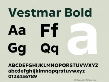 Vestmar Bold Version 1.000图片样张