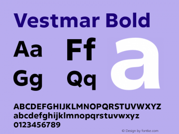 Vestmar Bold Version 1.000图片样张