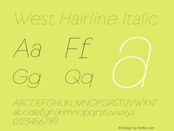 West Hairline Italic Version 1.000图片样张