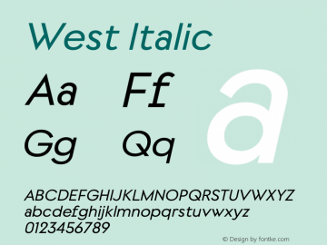 West Italic Version 1.000图片样张