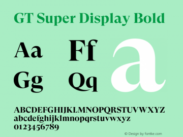 GT Super Display Bold Version 2.000;hotconv 1.0.109;makeotfexe 2.5.65596图片样张