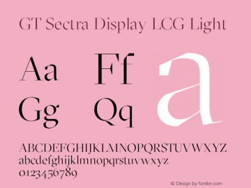 GT Sectra Display LCG Light Version 4.000;hotconv 1.0.109;makeotfexe 2.5.65596图片样张