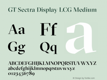 GT Sectra Display LCG Medium Version 4.000;hotconv 1.0.109;makeotfexe 2.5.65596图片样张