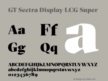 GT Sectra Display LCG Super Version 4.000;hotconv 1.0.109;makeotfexe 2.5.65596图片样张