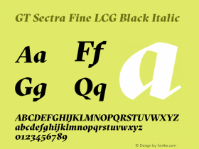 GT Sectra Fine LCG Black Italic Version 4.000;hotconv 1.0.109;makeotfexe 2.5.65596图片样张