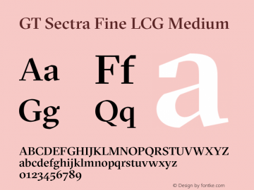 GT Sectra Fine LCG Medium Version 4.000;hotconv 1.0.109;makeotfexe 2.5.65596图片样张