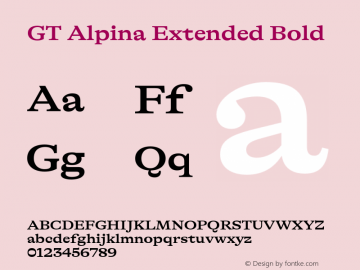 GT Alpina Extended Bold Version 2.002;hotconv 1.0.109;makeotfexe 2.5.65596图片样张