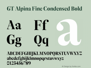 GT Alpina Fine Condensed Bold Version 2.002;hotconv 1.0.109;makeotfexe 2.5.65596图片样张