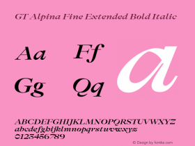 GT Alpina Fine Extended Bold Italic Version 2.002;hotconv 1.0.109;makeotfexe 2.5.65596图片样张