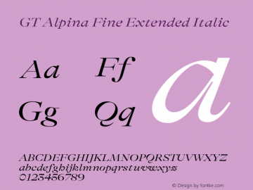 GT Alpina Fine Extended Italic Version 2.002;hotconv 1.0.109;makeotfexe 2.5.65596图片样张