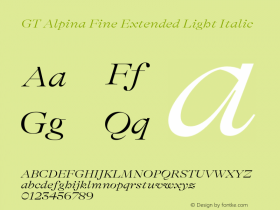 GT Alpina Fine Extended Light Italic Version 2.002;hotconv 1.0.109;makeotfexe 2.5.65596图片样张