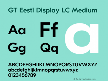 GT Eesti Display LC Medium Version 1.005;hotconv 1.0.109;makeotfexe 2.5.65596图片样张