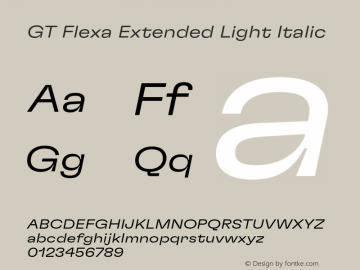 GT Flexa Ext Lt It Version 2.005;hotconv 1.0.109;makeotfexe 2.5.65596图片样张