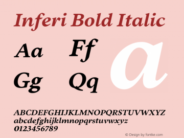 Inferi Bold Italic Version 1.000;FEAKit 1.0图片样张