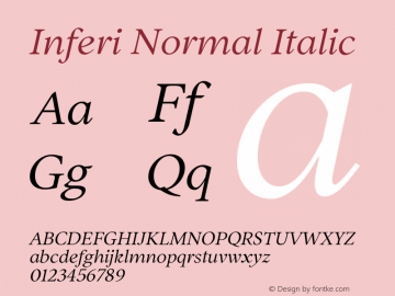 Inferi Normal Italic Version 1.000;FEAKit 1.0图片样张
