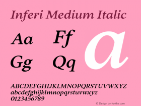 Inferi-MediumItalic Version 1.000;FEAKit 1.0图片样张
