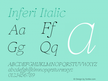 Inferi Italic Version 1.000;FEAKit 1.0图片样张