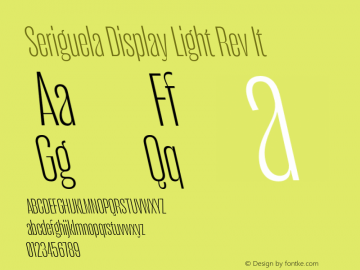 Seriguela Display Light Rev It Version 1.000;hotconv 1.0.109;makeotfexe 2.5.65596图片样张