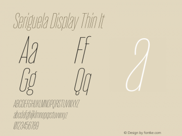 Seriguela Display Thin It Version 1.000;hotconv 1.0.109;makeotfexe 2.5.65596图片样张