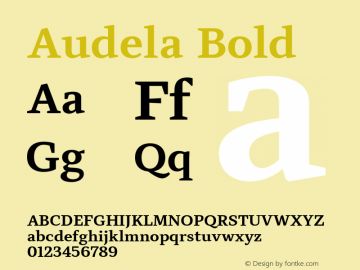 Audela Bold Version 1.000;hotconv 1.0.109;makeotfexe 2.5.65596图片样张