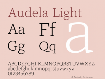 Audela Light Version 1.000;hotconv 1.0.109;makeotfexe 2.5.65596图片样张