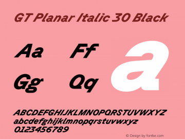 GT Planar Italic 30 Black Version 2.001;FEAKit 1.0图片样张