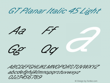 GT Planar Italic 45 Light Version 2.001;FEAKit 1.0图片样张