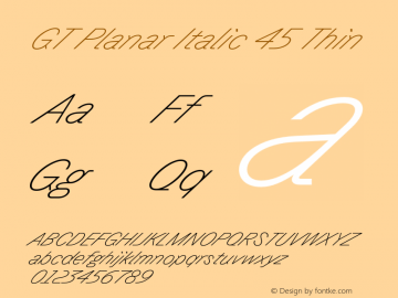 GT Planar Italic 45 Thin Version 2.001;FEAKit 1.0图片样张