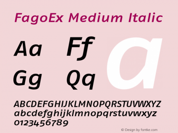 FagoEx Medium Italic 001.000 Font Sample