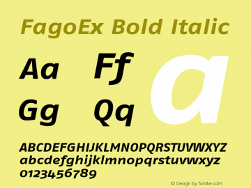 FagoEx Bold Italic 001.000 Font Sample