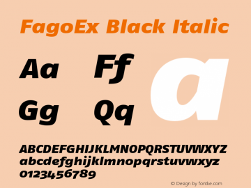 FagoEx Black Italic 001.000 Font Sample