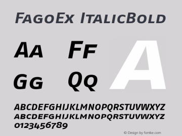 FagoEx ItalicBold Version 001.000 Font Sample