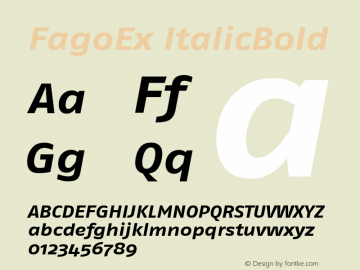 FagoEx ItalicBold Version 001.000 Font Sample