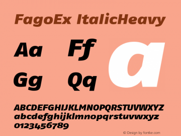 FagoEx ItalicHeavy Version 001.000 Font Sample