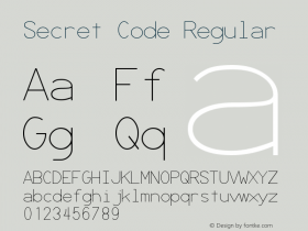 Secret Code Regular Version 1.00 Font Sample