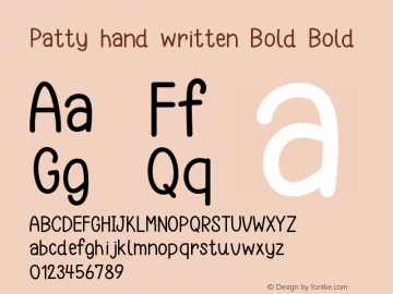 Patty hand written Bold Version 001.000图片样张