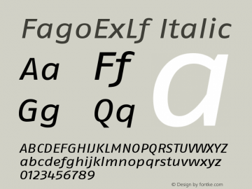 FagoExLf Italic Version 1.00 Font Sample