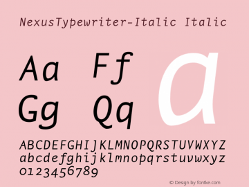 NexusTypewriter-Italic Italic 4.460图片样张