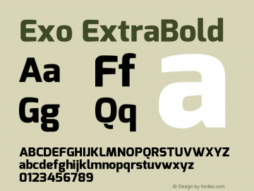 Exo ExtraBold Version 1.00图片样张
