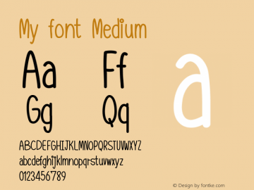 My font Version 001.000图片样张