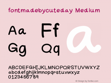 fontmadebycuteday Version 001.000图片样张