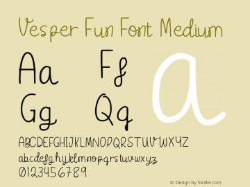 Vesper Fun Font Version 001.000图片样张