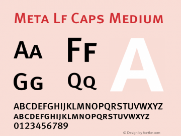 Meta Lf Caps Medium 004.301 Font Sample