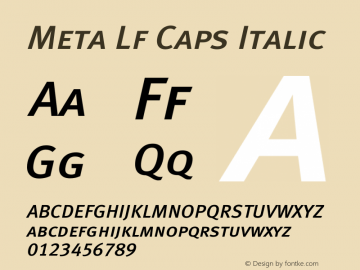 Meta Lf Caps Italic 004.301 Font Sample