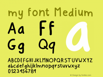 my font Version 001.000图片样张