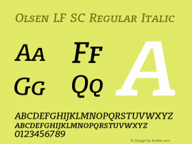 Olsen LF SC Regular Italic 004.301 Font Sample