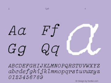 Light Italic Converted from C:\TEMP\ST000047.TF1 by ALLTYPE Font Sample